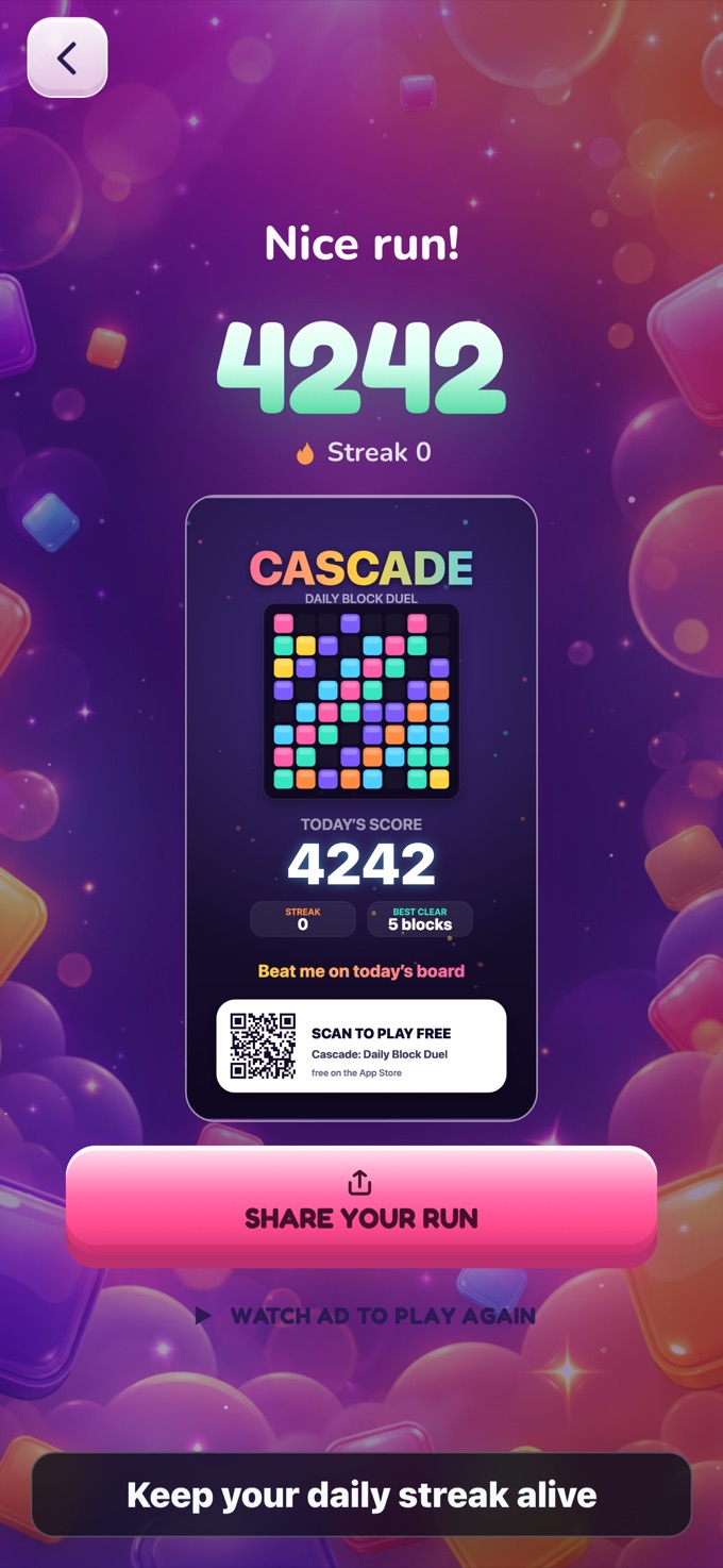 Day-streak medallion ticking up
